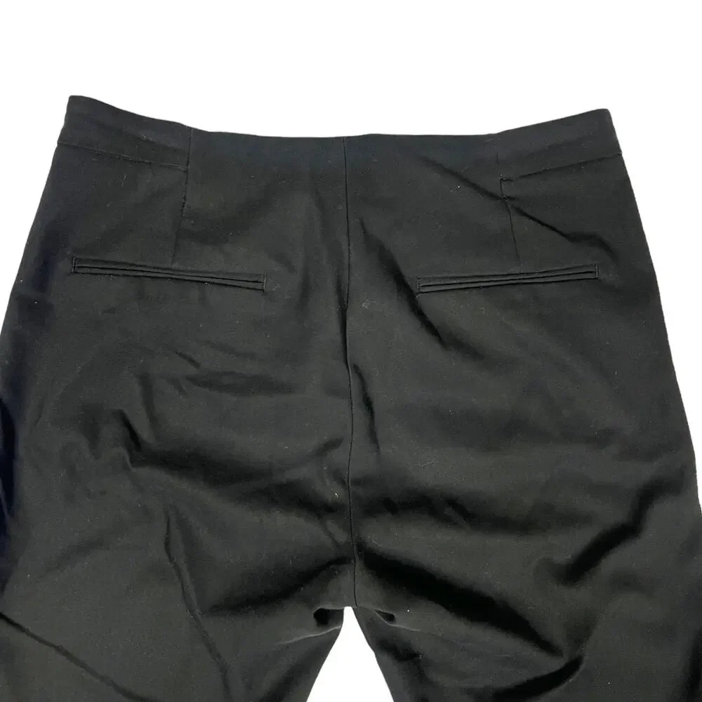 Zara‎ Basic Pants Slim Leg Black Faux Pockets Zip Detail Women's Medium